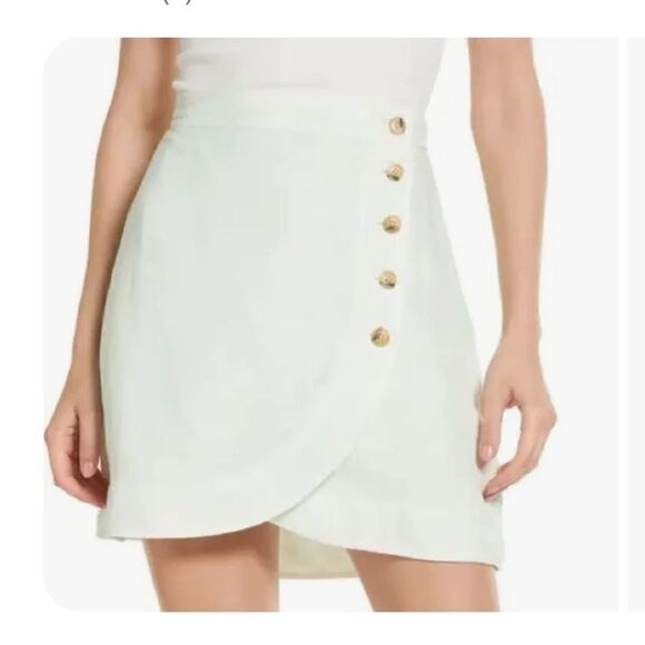 Madewell Women's Linen Blend Tulip Hem Miniskirt Earth-Dyed Edition NWT - Picture 2 of 8